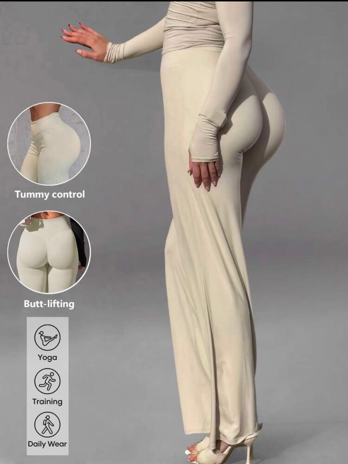 Apricot Wide Leg Yoga Pants