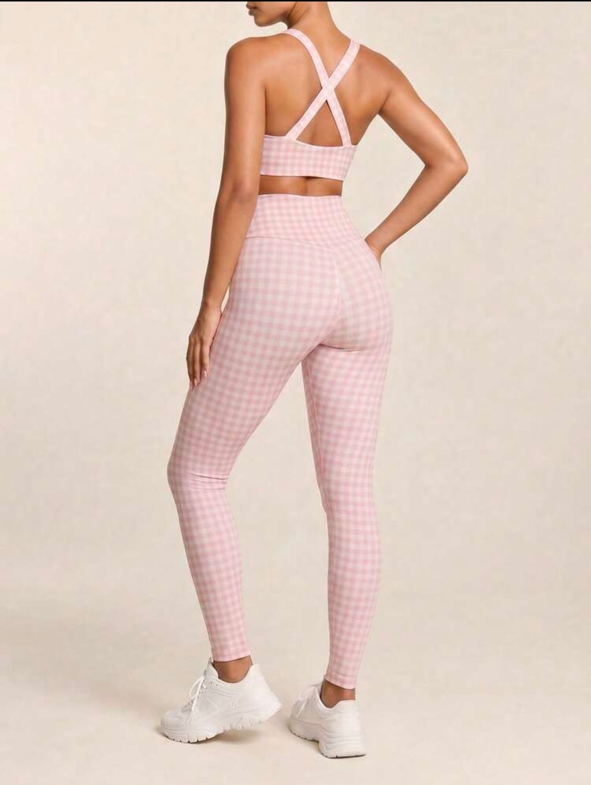 Pink Plaid Set back view