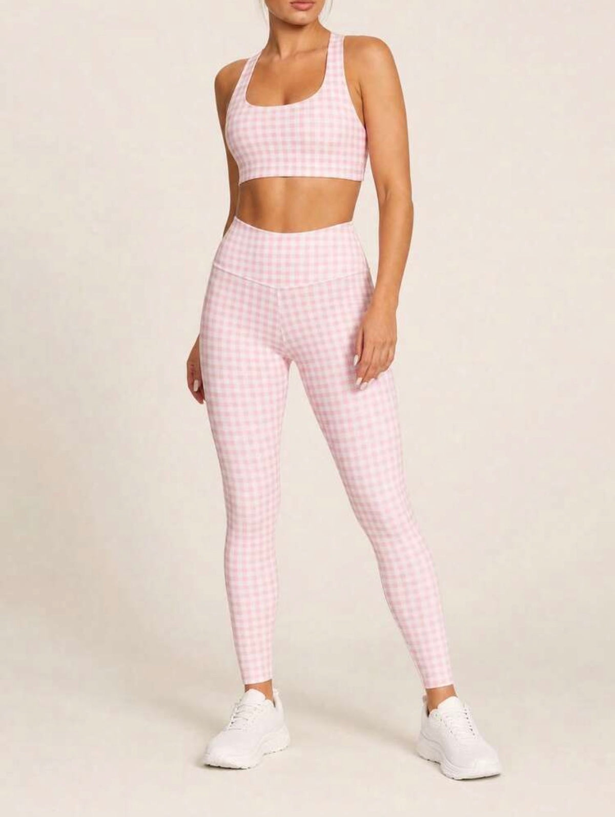 Pink Plaid Set front view